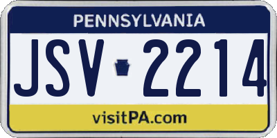 PA license plate JSV2214