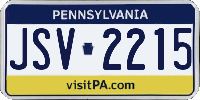 PA license plate JSV2215