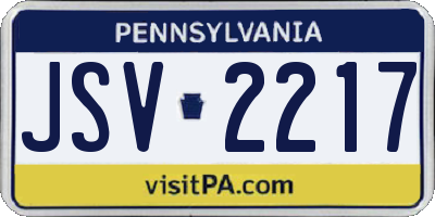 PA license plate JSV2217