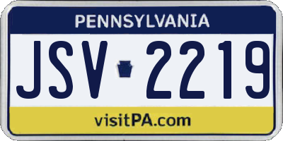 PA license plate JSV2219