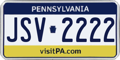 PA license plate JSV2222