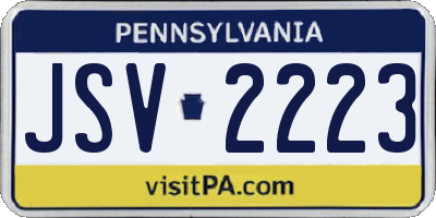 PA license plate JSV2223