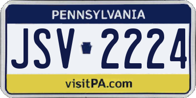 PA license plate JSV2224