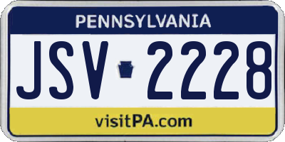 PA license plate JSV2228