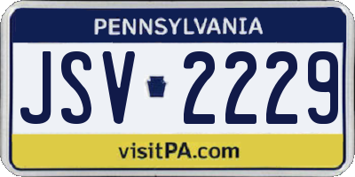 PA license plate JSV2229