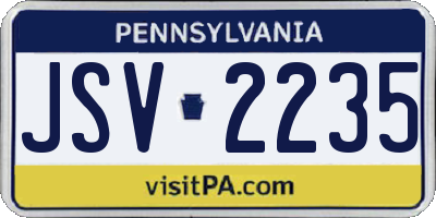 PA license plate JSV2235