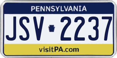 PA license plate JSV2237