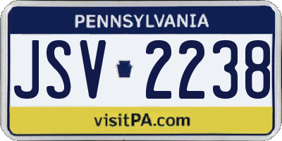 PA license plate JSV2238