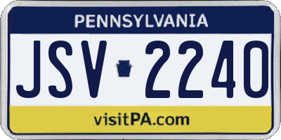 PA license plate JSV2240