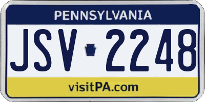 PA license plate JSV2248