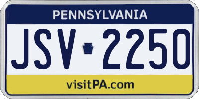 PA license plate JSV2250