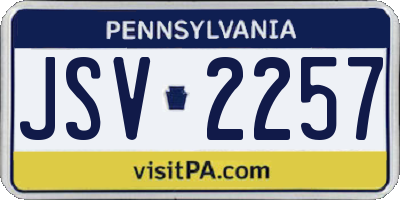PA license plate JSV2257