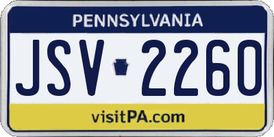 PA license plate JSV2260