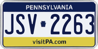 PA license plate JSV2263