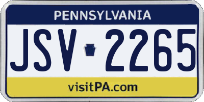 PA license plate JSV2265
