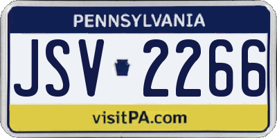 PA license plate JSV2266