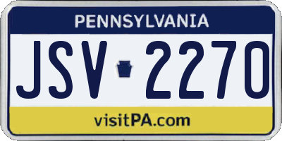 PA license plate JSV2270