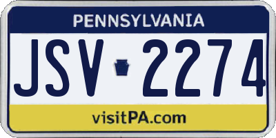 PA license plate JSV2274