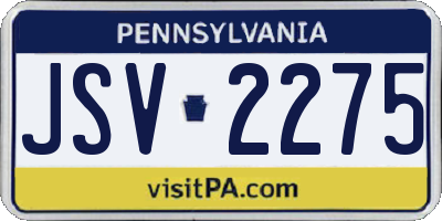 PA license plate JSV2275