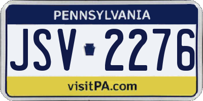 PA license plate JSV2276
