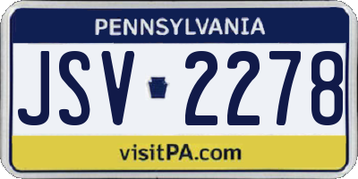 PA license plate JSV2278