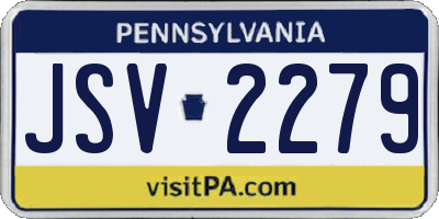 PA license plate JSV2279