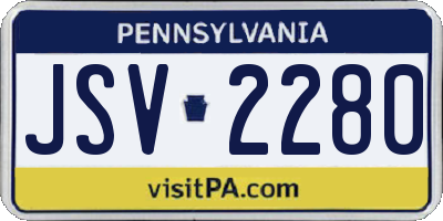 PA license plate JSV2280