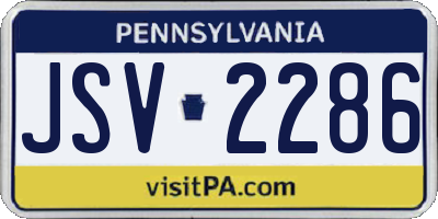 PA license plate JSV2286