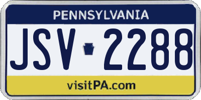 PA license plate JSV2288
