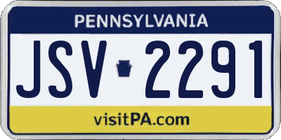 PA license plate JSV2291