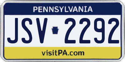 PA license plate JSV2292
