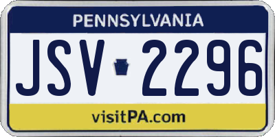 PA license plate JSV2296