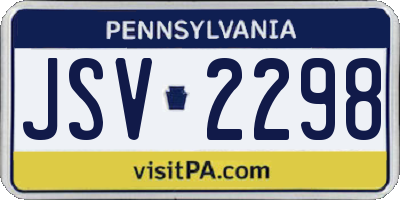PA license plate JSV2298