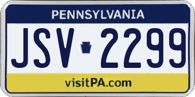 PA license plate JSV2299