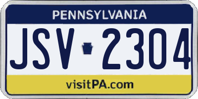PA license plate JSV2304