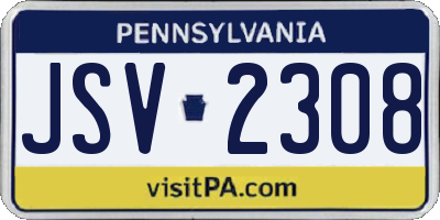 PA license plate JSV2308