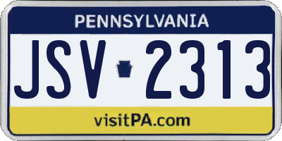 PA license plate JSV2313