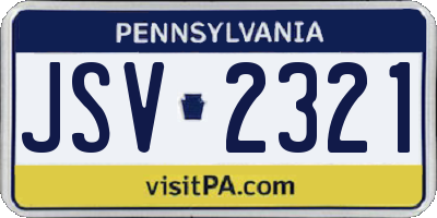 PA license plate JSV2321