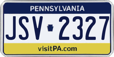 PA license plate JSV2327