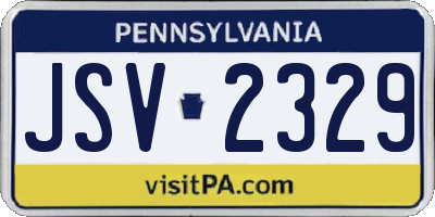 PA license plate JSV2329