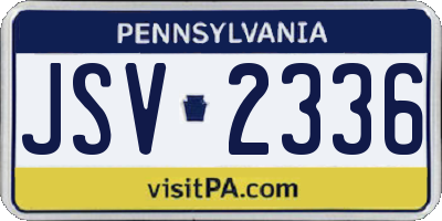 PA license plate JSV2336
