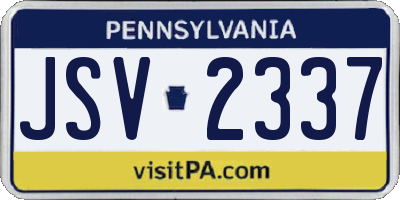 PA license plate JSV2337