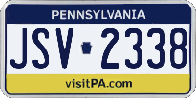PA license plate JSV2338