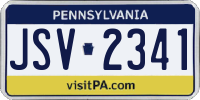 PA license plate JSV2341