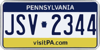 PA license plate JSV2344
