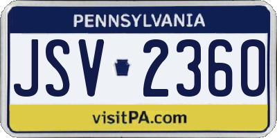 PA license plate JSV2360