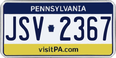 PA license plate JSV2367