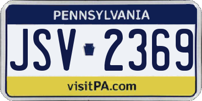 PA license plate JSV2369