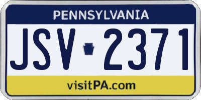 PA license plate JSV2371