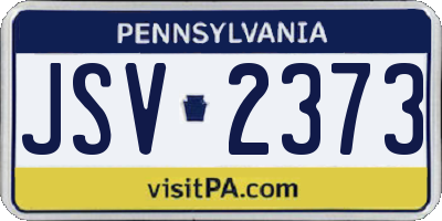 PA license plate JSV2373